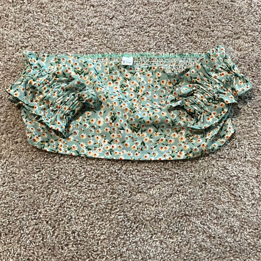 Mint Floral Crop Top